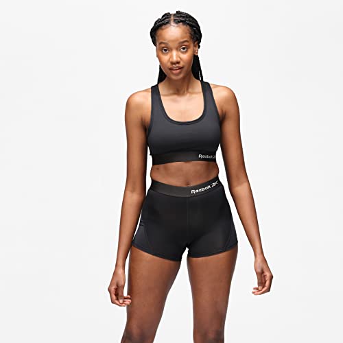Reebok Women's WomenÂ’s Reebok Crop Top, Stretch Cropped Wireless Sports With Racer Back - Black Top, Black, M UK