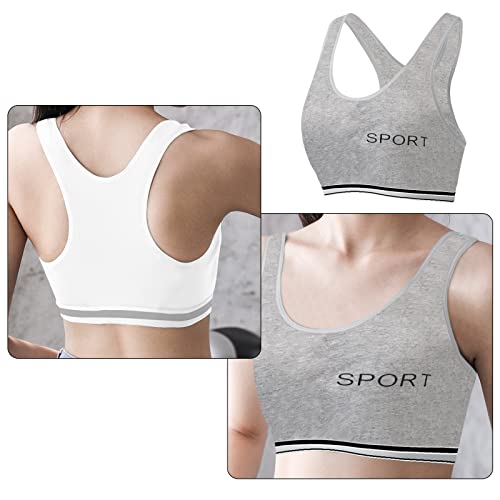 EDS Service Teen Girls Bra, 2 Pack Kids Crop Top Bra, Girls Training Bra with Removable Pad, Cotton Sports Vest for Age 8-14 Years