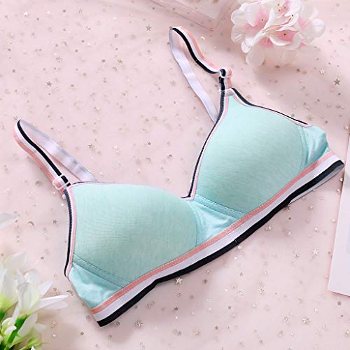 VIccoo Girl'S Bra, Young Girls Wireless Padded Bra Teenage Sport Underwear 12-18Y Small Lingerie - Gray