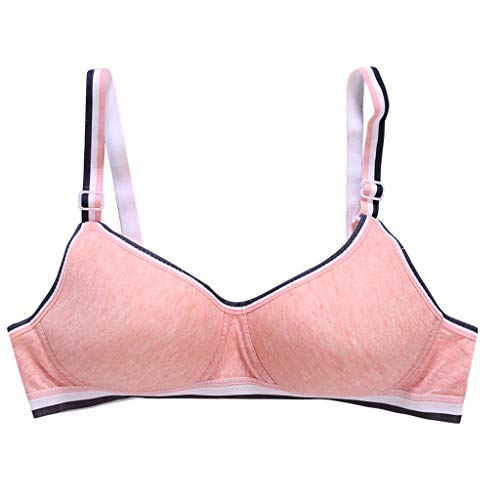 VIccoo Girl'S Bra, Young Girls Wireless Padded Bra Teenage Sport Underwear 12-18Y Small Lingerie - Gray