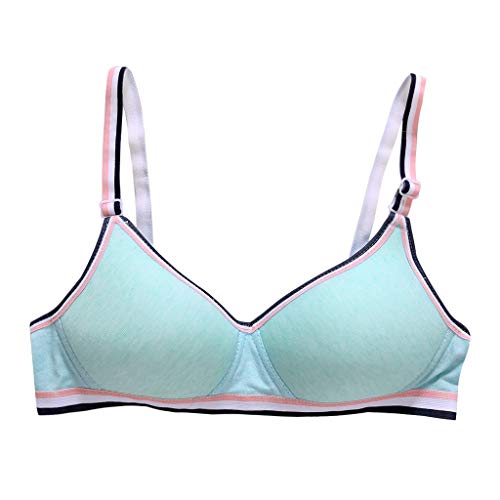 VIccoo Girl'S Bra, Young Girls Wireless Padded Bra Teenage Sport Underwear 12-18Y Small Lingerie - Gray