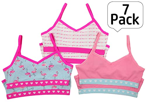 Ex UK Store Girls 7 Pack Crop Bra Tops Printed Mixed Packs New (6-7 Years)