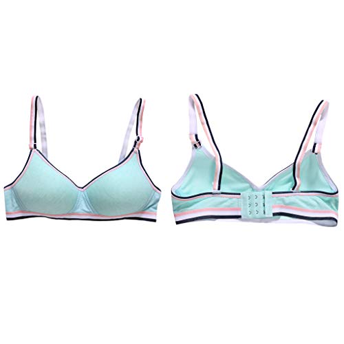 VIccoo Girl'S Bra, Young Girls Wireless Padded Bra Teenage Sport Underwear 12-18Y Small Lingerie - Gray