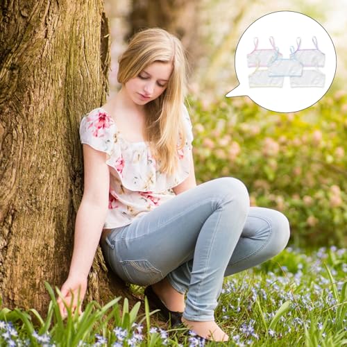 5PCS Girls Sports Bra Kids Bra Soft and Comfortable Cotton Girls Bra Girls Crop Tops Age 11-12 First Bra for Girls 11-12 for Sports/Training/Back to School Essentials (White+Beige+Purple+Pink+Blue)