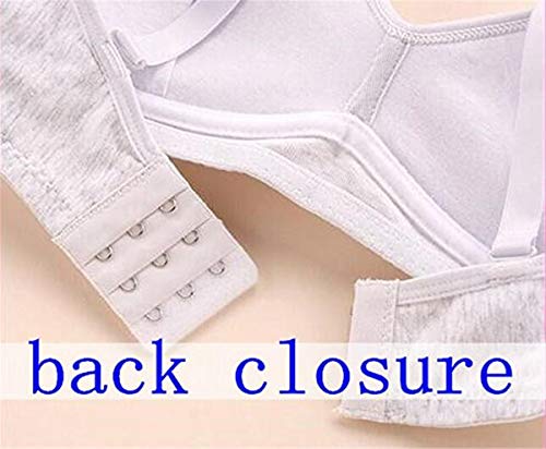 MANJIAMEI Women Teen Girls Thin Cotton Breathable Sports Bra Wire Free Push up Running A-Cup Bra Solid 3 Pack 32