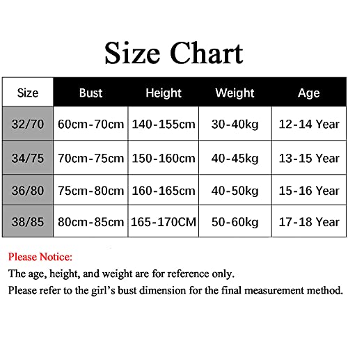 Young Girls Bras 3 Pieces 100% Cotton Teenage Underwear Wireless Sports Bra with Lengthened Buckle 12-18 Years Girls and Women Lingerie Bralettes