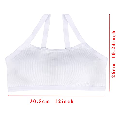 EDS SERVICE Girls Bra, 2 Pack Padded Sports Teenage Bra, Soft Cotton First Crop Top, Back to School Training Bra for Age 8-16 Years