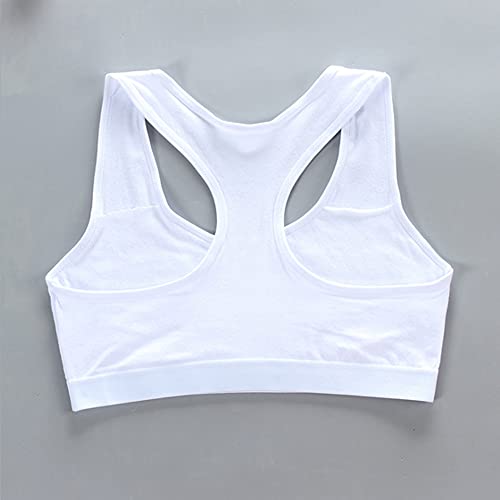 Cretty-Meet Soft and Comfortable Cotton Girls Bra Kids Underwear Sports Training Bra Crop Tops for Teenage Girls 8-16 Years - White