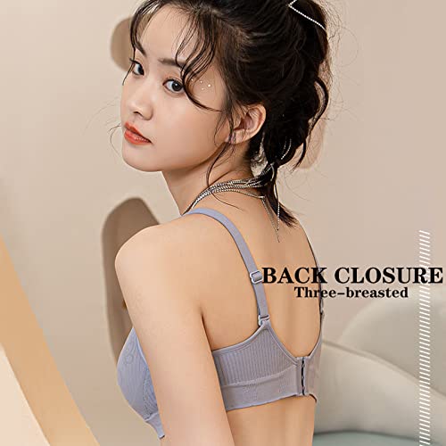 Anntry Teen Girls Cotton Bras Breathable Underwear Wire Free Sports Bra with Adjustable Straps Training Bralette for Women Girls (Pack of 3)