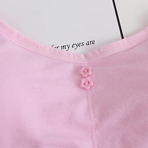 AOOPOO 4 Pack Cotton Training Bra for Girls, Girls Underwear 10-15 Years Old, Training Bras for Girls Sports Tops with Print Teenage Bra Vest White