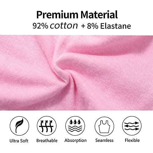 Young Girls Bras Cotton Teenage Underwear Removable Pads Sports Training Bra X Shoulder Strap Crop Tops for 7-14 Years Girls- 4 Pieces/4 Set