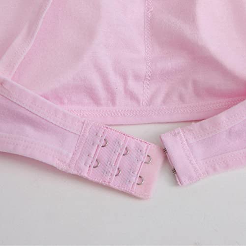 AOOPOO 4 Pack Cotton Training Bra for Girls, Girls Underwear 10-15 Years Old, Training Bras for Girls Sports Tops with Print Teenage Bra Vest White