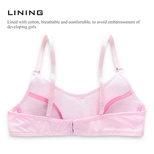 AOOPOO 6 Pack Girls Bra,Preteen Girl Clothes Teenage Bras Adjustable Seamless with Padded 10-15 Years Maiden Bras for Daily
