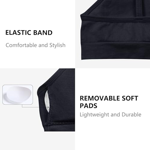 POWER FLOWER Girls Back to School Seamless Training Bra with Removable Pads Girls Sports Bra Strappy Top for 8-14 Years (3007-Combo2, 12-14 Years)