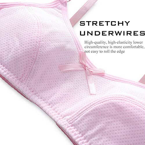 AOOPOO 6 Pack Girls Bra,Preteen Girl Clothes Teenage Bras Adjustable Seamless with Padded 10-15 Years Maiden Bras for Daily