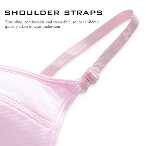 AOOPOO 6 Pack Girls Bra,Preteen Girl Clothes Teenage Bras Adjustable Seamless with Padded 10-15 Years Maiden Bras for Daily