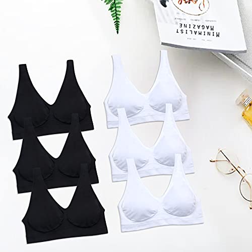 POWER FLOWER Girls Back to School Seamless Training Bra with Removable Pads Girls Sports Bra Wide Strap Top for 8-14 Years (3362-Combo2-new, 12-14 Years)