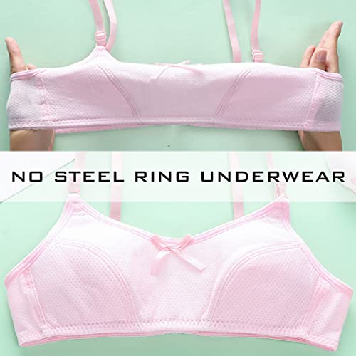AOOPOO 6 Pack Girls Bra,Preteen Girl Clothes Teenage Bras Adjustable Seamless with Padded 10-15 Years Maiden Bras for Daily