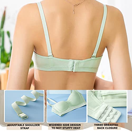Anntry Teenage Girls Cotton Bras Breathable Underwear Wire Free Sports Bra with Adjustable Straps Training Bralette for Women Girls Pack of 3