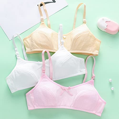 AOOPOO 6 Pack Girls Bra,Preteen Girl Clothes Teenage Bras Adjustable Seamless with Padded 10-15 Years Maiden Bras for Daily
