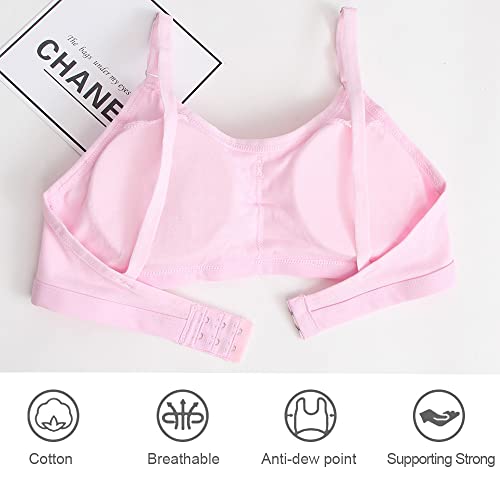 4 Pack Teen Girls Sports Bras Cotton Underwear Adolescente Kids Vest Training Bra Crop Top with Removable Pads for 8-14 Years
