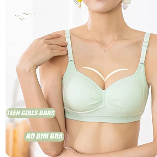 Anntry Teenage Girls Cotton Bras Breathable Underwear Wire Free Sports Bra with Adjustable Straps Training Bralette for Women Girls Pack of 3