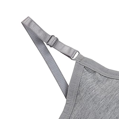 Girls Sports Bras Cotton Teen Vest 8-14 Years Adolescente Kids Seamless Underwear with Removable Pads and Adjustable Shoulder Strap- 4 Pcs/4 Set