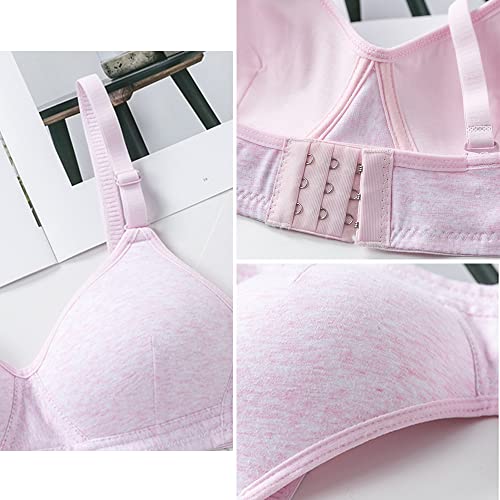 Sunvivid 3 Pack Teen Girl’s Bra Cotton Puberty Wire Free Underwear with Adjustable Strap Training Bralette for 12-18 Years Girls and Women