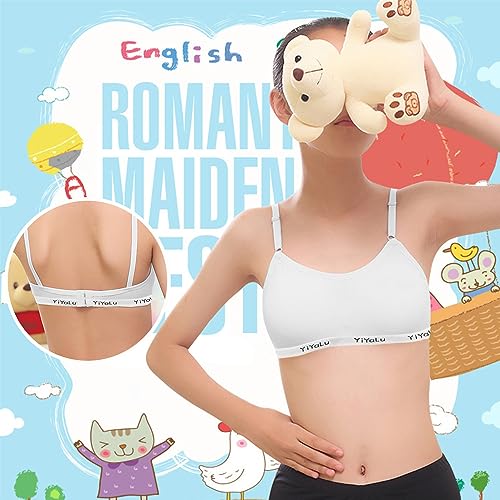 Sports Bra for Girls 3 Pieces Training Bras Sports Underwear with Removable Bust Pad and Adjustable Strap for Teenage Girls 8-14 Years