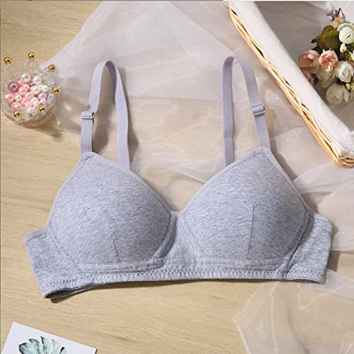 Yintry Cotton Teen Girl’s Sport Bra with Adjustable Detachable Strap Wire Free Training Bralette 3 Pack A-Cup