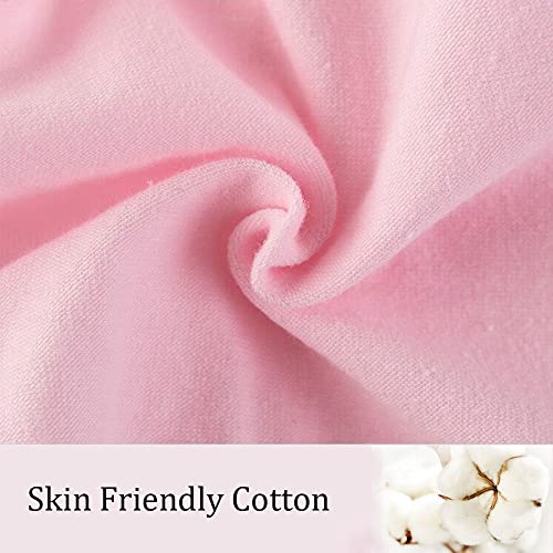 FedMois Girls Sports Bra Unpadded Crop Top Cotton Pack of 4, Grey, Black, White and Pink, 10-12 Years