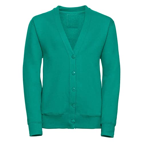 Style It Up Back 2 School Uniform Boys Girls Kids Brushed Fleece Sweatshirt Cardigan Heavyweight Jade