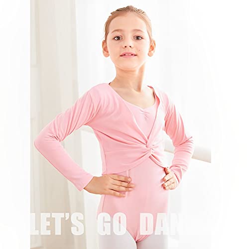 PythJooh Toddler Girl Ballet Dance Wrap Kid Long Sleeve Crossover Cotton Dance Cardigan for 2-8Years
