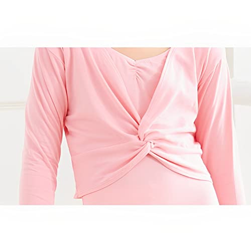PythJooh Toddler Girl Ballet Dance Wrap Kid Long Sleeve Crossover Cotton Dance Cardigan for 2-8Years