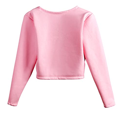 Mulnall Girls Ballet Wrap Tops Leotard Long Sleeve Dance Wraps Sweater Gymnastics Cardigan,Velvet Inner(UK824-08-120)