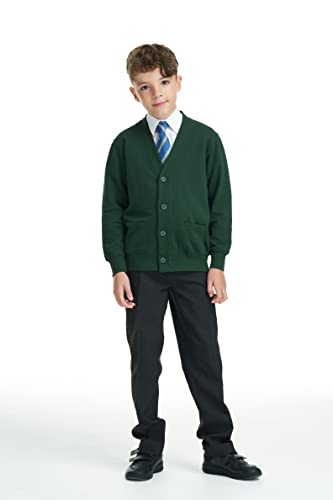 STREETWISE CLOTHING QUALITY CASUAL WEAR School Fleece Cardigan for Girls - Sweatshirt Uniform Schoolwear Shirts Crew Long Sleeve Top Button Front Pullover Cardigan - Age 7-8 Years, Royal Blue