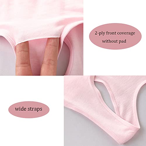 FedMois Girls Sports Bra Unpadded Crop Top Cotton Pack of 4, Grey, Black, White and Pink, 10-12 Years