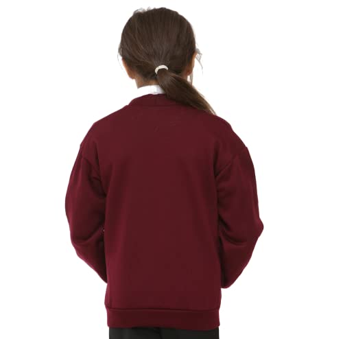 Sapphire 4 Kids Girls Children Unisex Cardigan Fleece School Uniform Schoolwear Button Front Closure (as8, Age, 9_Years, 10_Years, Regular, Maroon/Wine/Burgundy, 9 10 Years)