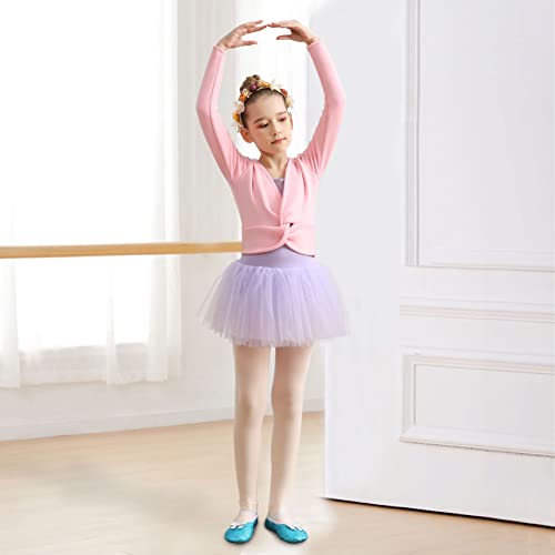 Mulnall Girls Ballet Wrap Tops Leotard Long Sleeve Dance Wraps Sweater Gymnastics Cardigan,Velvet Inner(UK824-08-120)