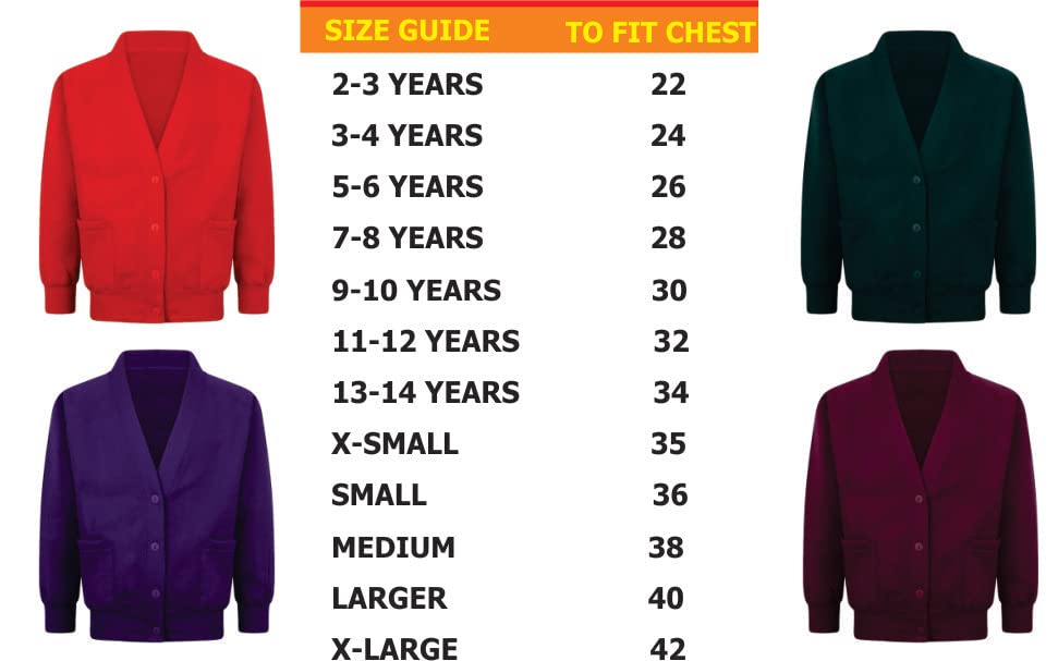 STREETWISE CLOTHING QUALITY CASUAL WEAR School Fleece Cardigan for Girls - Sweatshirt Uniform Schoolwear Shirts Crew Long Sleeve Top Button Front Pullover Cardigan - Age 7-8 Years, Royal Blue