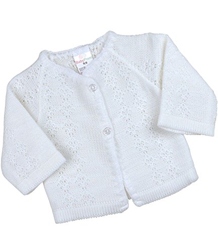 BabyPrem Baby Cardigan Jacket Boy Girl Buttons Soft Knitted 0-3 Months White V-Neck Long Sleeve