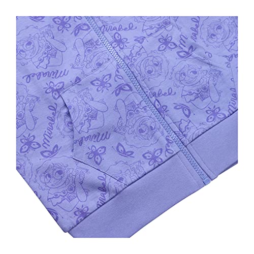 Disney Encanto Girls Hoodie, Mirabel Zip Up Hoodie Jumper for Girls, Ages 3 to 10 Years (6-7 Years) Lilac