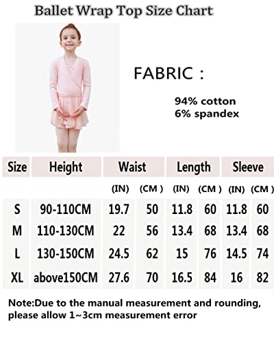 Tancefair Ballet Cardigan Dance Wrap Top Cotton Crossover Cardigan Ballet Wrap Top Long Sleeve for Girls Womens