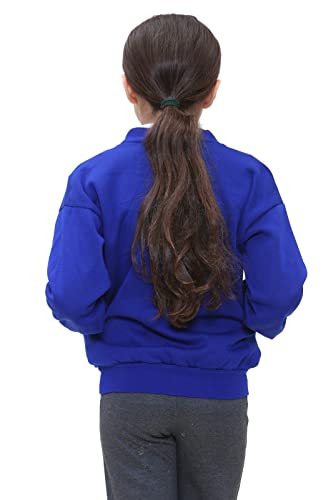 STAR FASHION New Kids Unisex School Fleece Button Cardigans for Girls/Boys Uniform Long Sleeve Buttons up Sweater Formal Plain V Neck Open Front Pockets Kid’s Cardigan Ages 2-14 Years Royal Blue