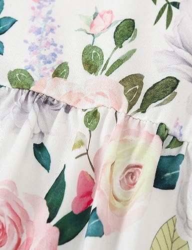 puseky Baby Girl Dress and Cardigan Set 2-3 Years Baby Girl Floral Print Sleeveless Dress and Coat Outfits Set Baby Girls Gift Pink