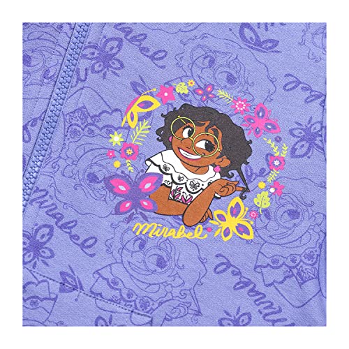 Disney Encanto Girls Hoodie, Mirabel Zip Up Hoodie Jumper for Girls, Ages 3 to 10 Years (6-7 Years) Lilac