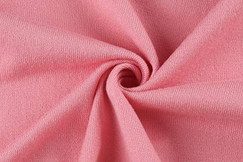 MINTLIMIT Knitted Cardigan Women Girls Cute Vintage 3/4 Sleeve Front Buttons Cardigan Shrug Pink XXL