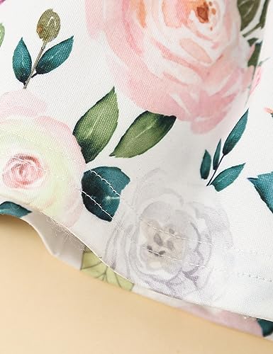 puseky Baby Girl Dress and Cardigan Set 2-3 Years Baby Girl Floral Print Sleeveless Dress and Coat Outfits Set Baby Girls Gift Pink