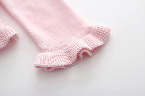 Alunsito Infant Girl Toddler Kids Long Sleeve Knit Sweater Children Girls Solid Color Bolero Shrug Coat, 100, Pink, 2-3 Years