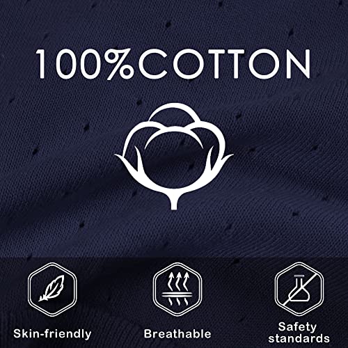 BOBOYOYO Girls Bolero Shrug 100% Cotton Knitted Cardigan Kids Long Sleeve Chlidren Dress Cover Up Navy